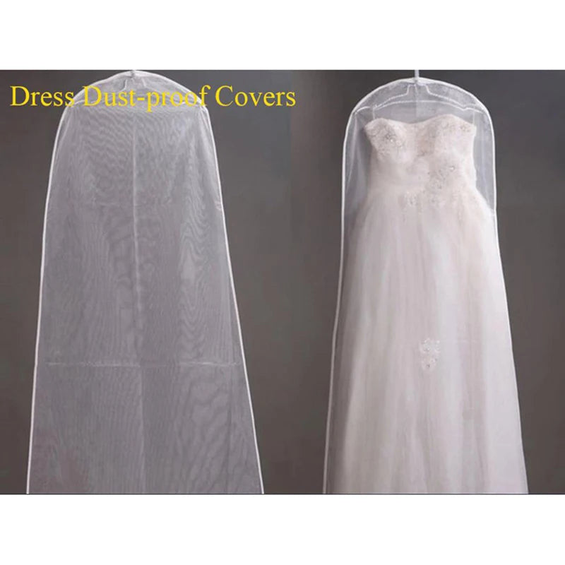 Transparent Tulle Dress Dust Cover 160/180/200cm – White Mesh Garment Dust Cover Nixie