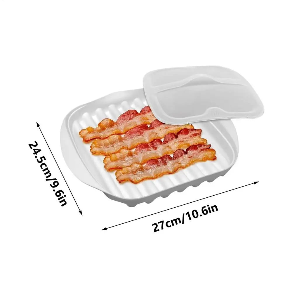 Bacon Microwave Tray with Lid – Non-Stick Bacon Cooker Microwave Bacon Tray Nixie As show