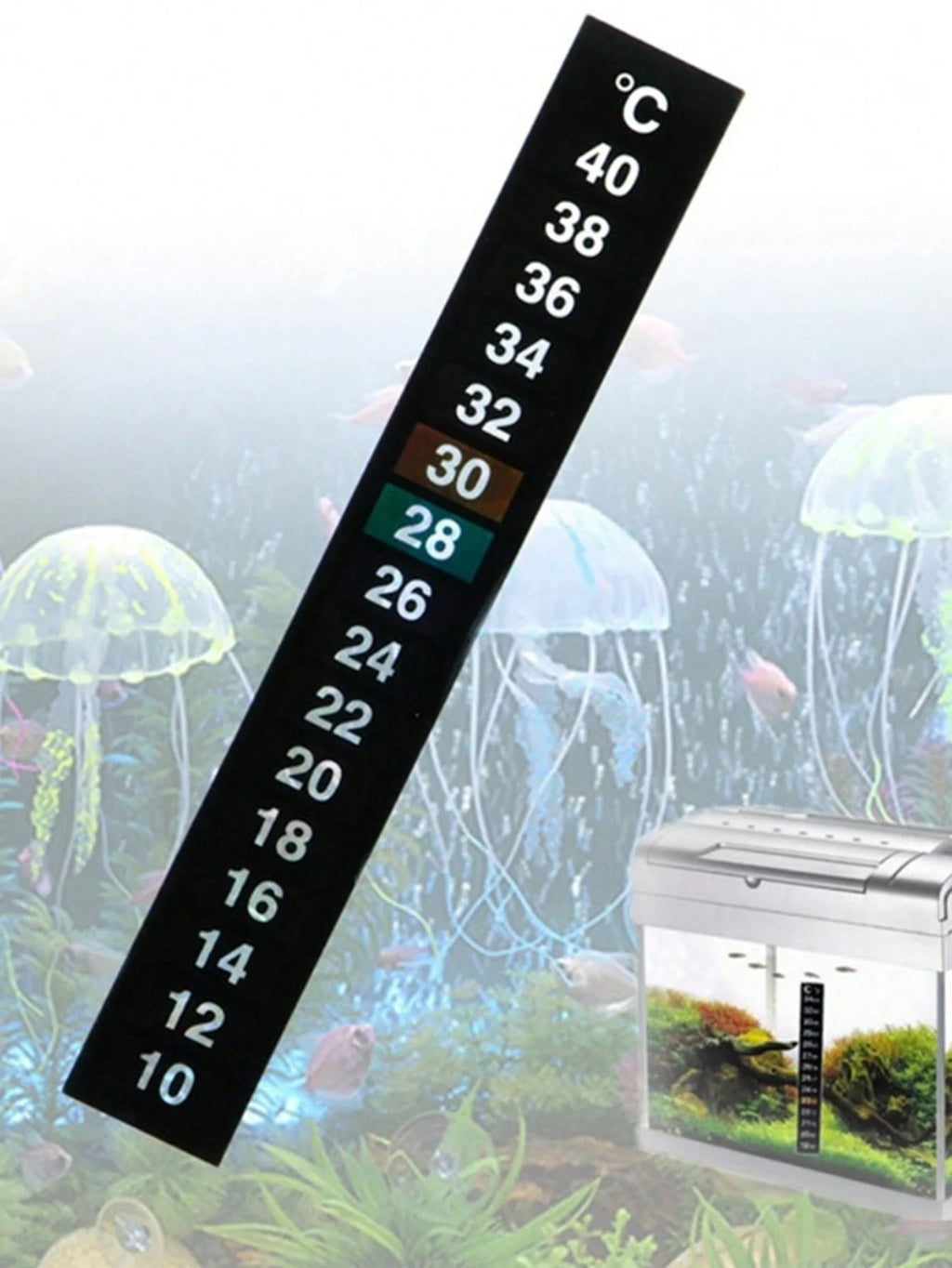 Aquarium Temperature Sticker Fish Tank Water Thermometer 10–40°C Aquarium Thermometer Sticker Nixie