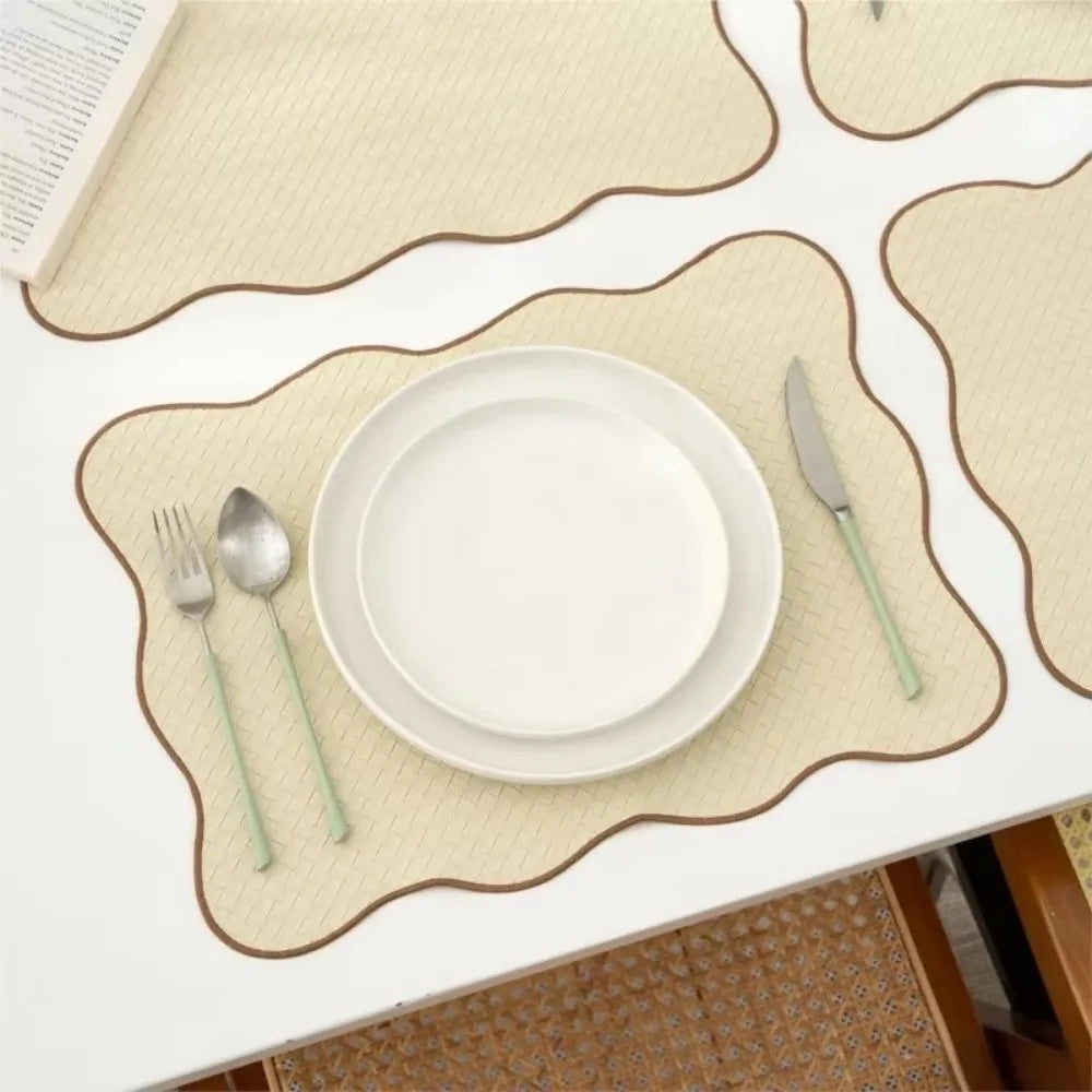 Nordic Lace Edge Waterproof Placemat | Oil-Proof Heat-Resistant Dining Placemat Nixie