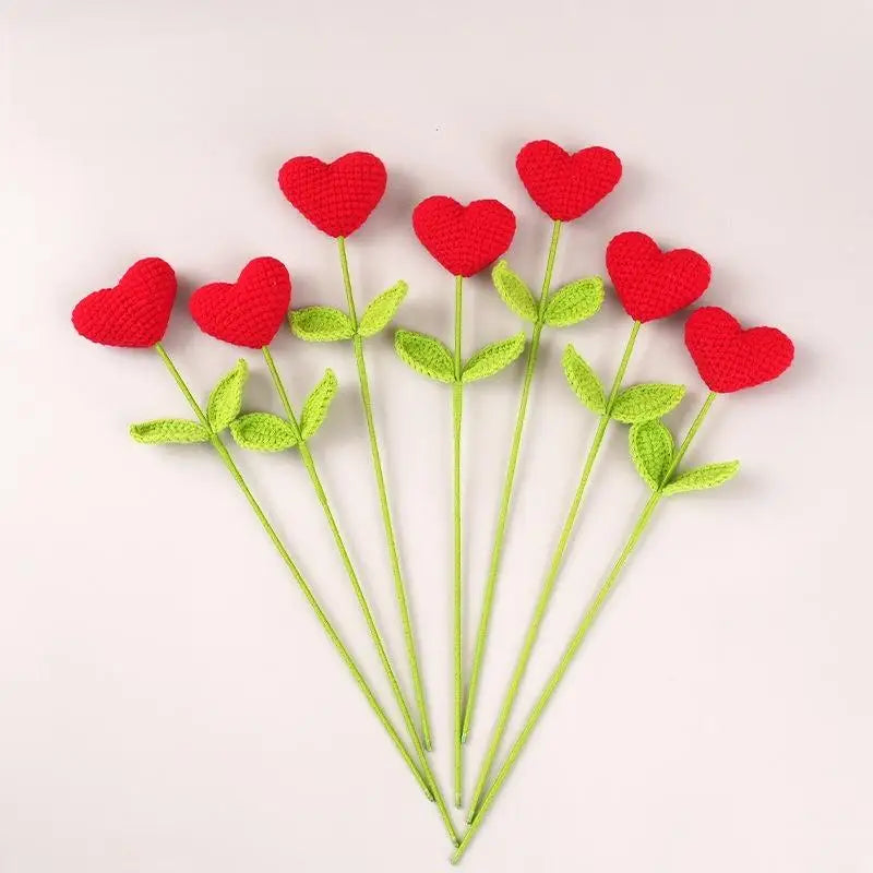 Handmade Crochet Heart Bouquet – Yarn Love Flowers Gift Crochet Flower Bouquet Nixie