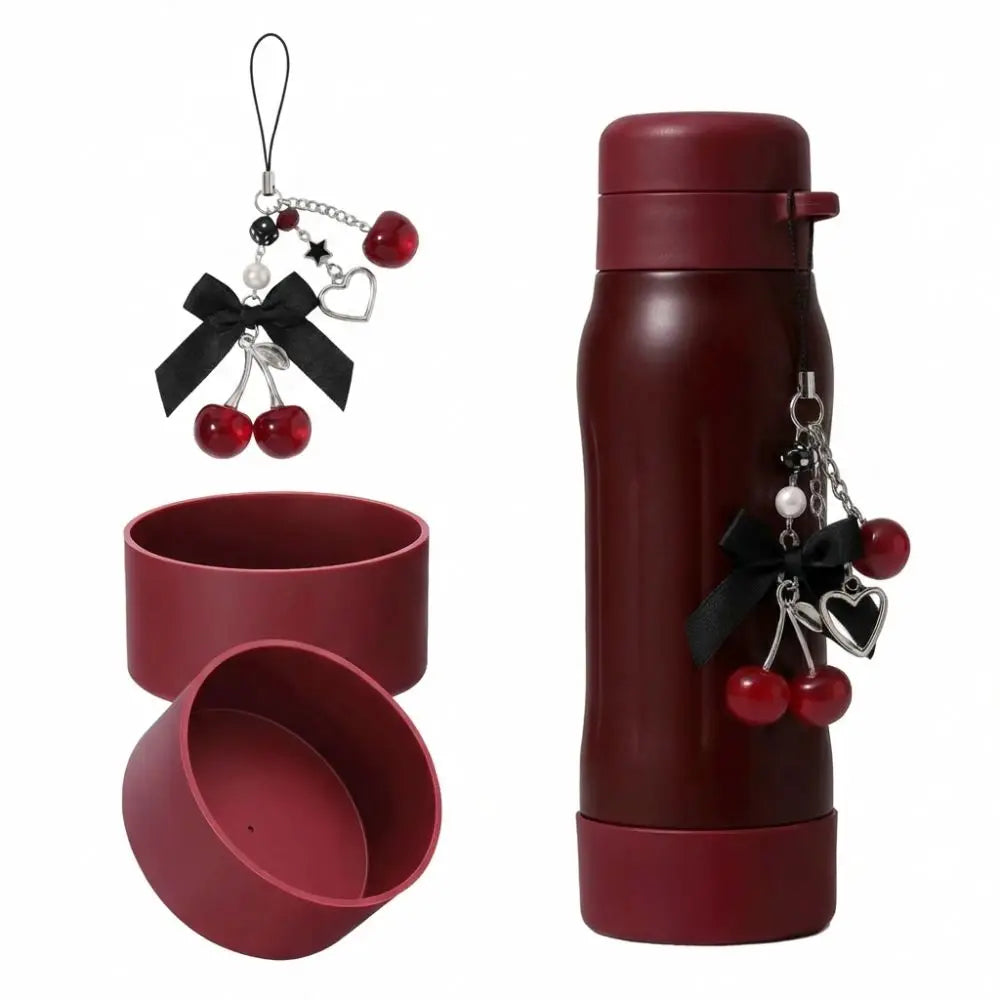 2PCS Black Cherry Charm & Silicone Boot for 24/32/40oz Bottles