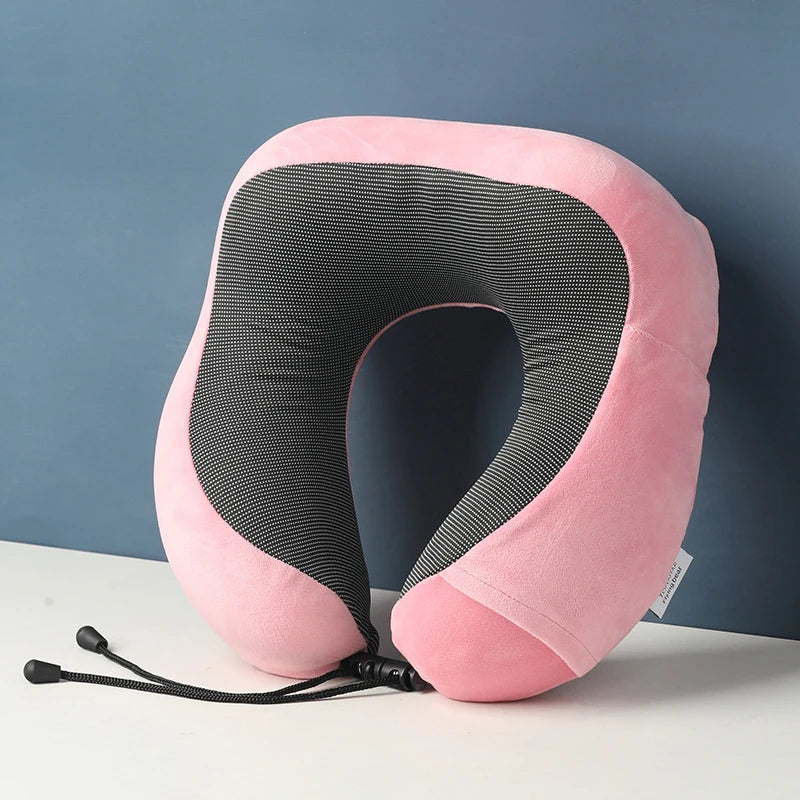 U-Shaped Memory Foam Travel Neck Pillow – Car & Airplane
