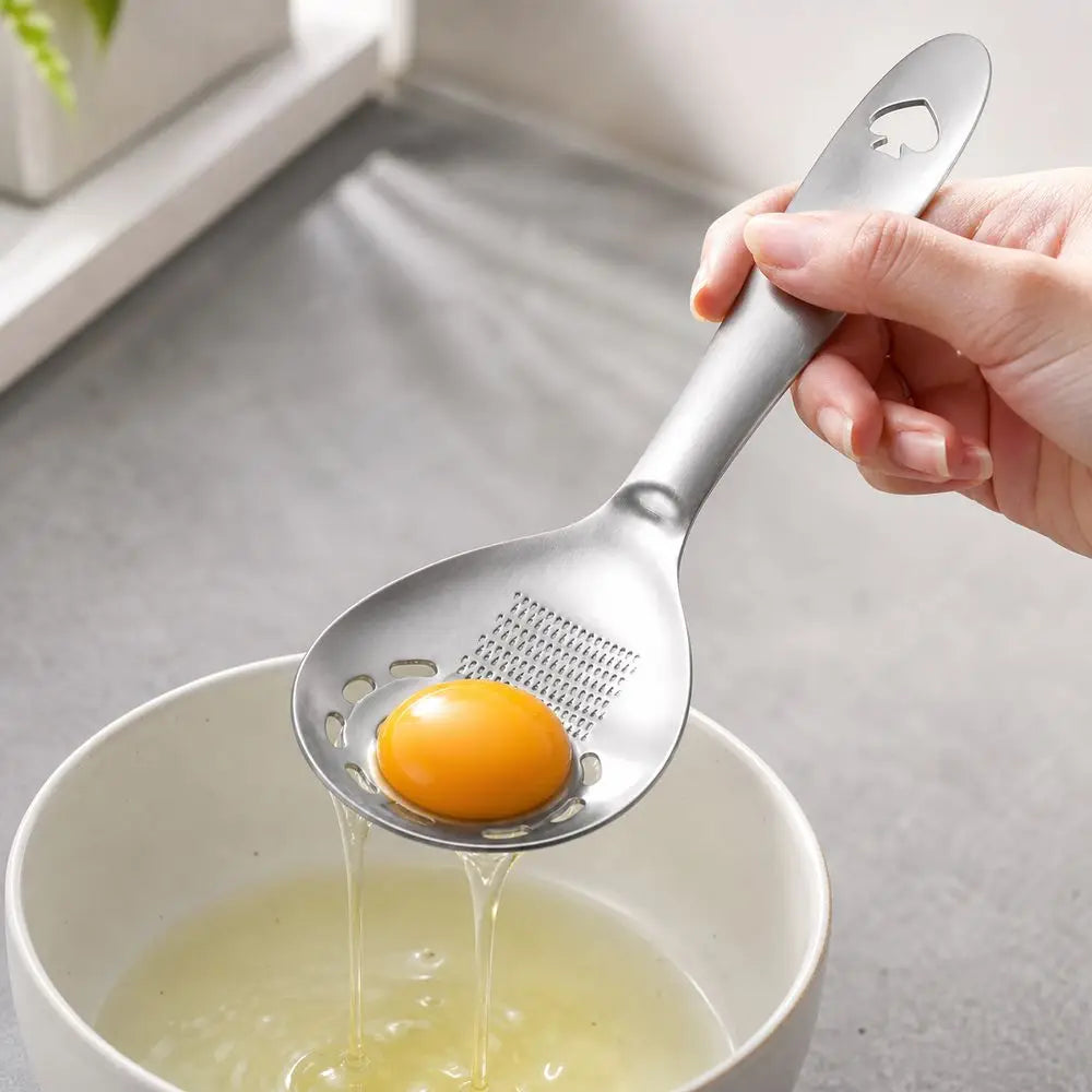 5-in-1 Stainless Steel Mashing Spoon, Egg Separator & Grater Kitchen Utensil Nixie