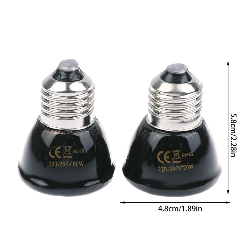 Far Infrared Ceramic Heating Lamp E27 Reptile Pet Warmer 20-80W Reptile Heating Lamp Nixie