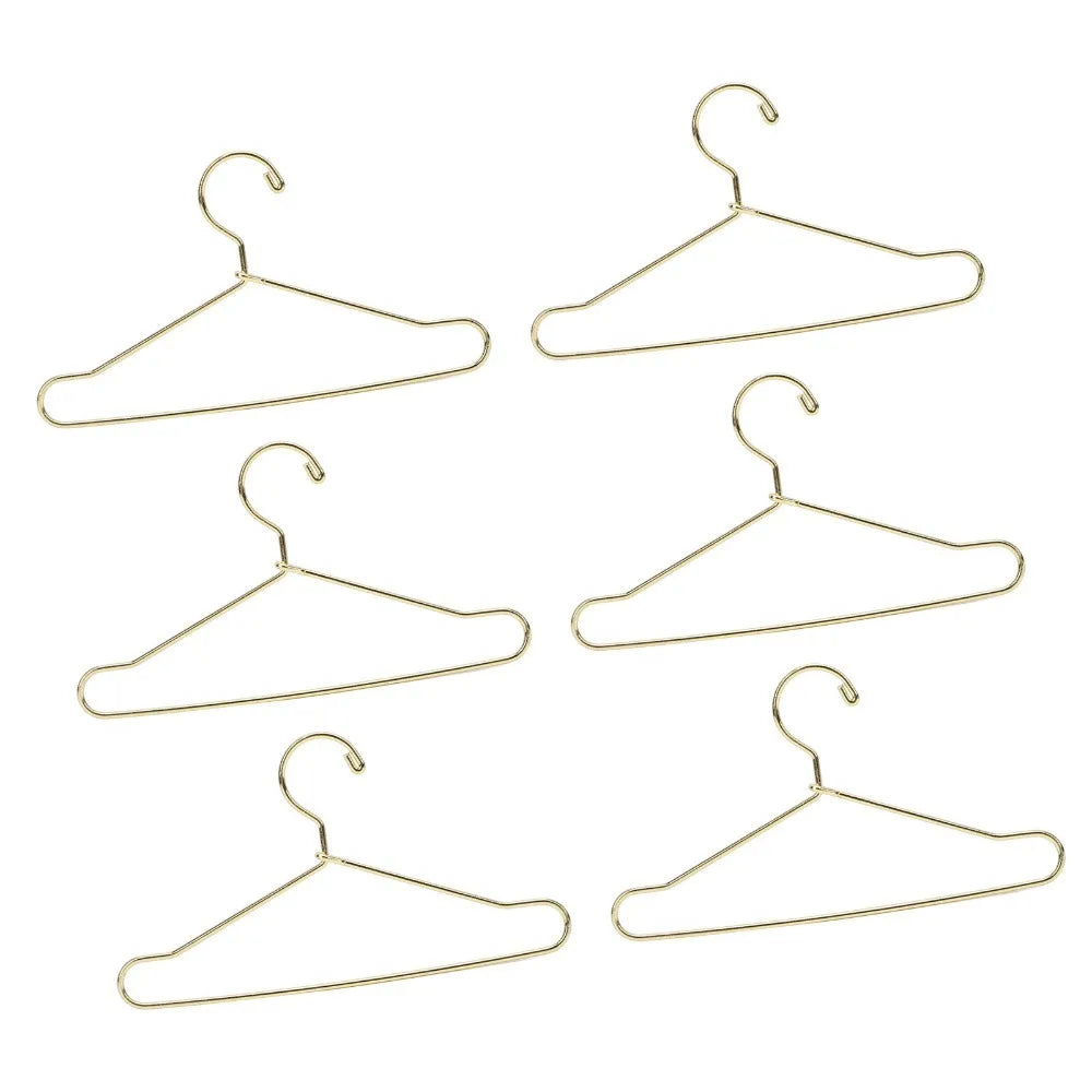 10pcs Mini Dollhouse Clothes Hangers – Gold & Rose Gold Steel Dollhouse Accessories Nixie