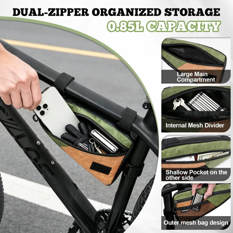 BUCKLOS Waterproof Bike Frame Triangle Bag – Ultralight Bike Frame Bag Nixie