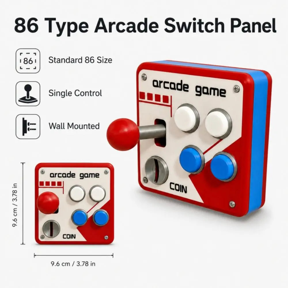 Retro Arcade Joystick Wall Switch Cover | 3D Printed Self-Adhesive Decorative Switch Cover Nixie