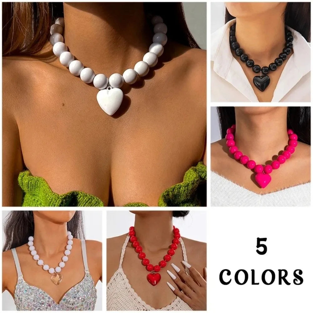 Bold Heart Pendant Necklace – Adjustable Women's Fashion Jewelry