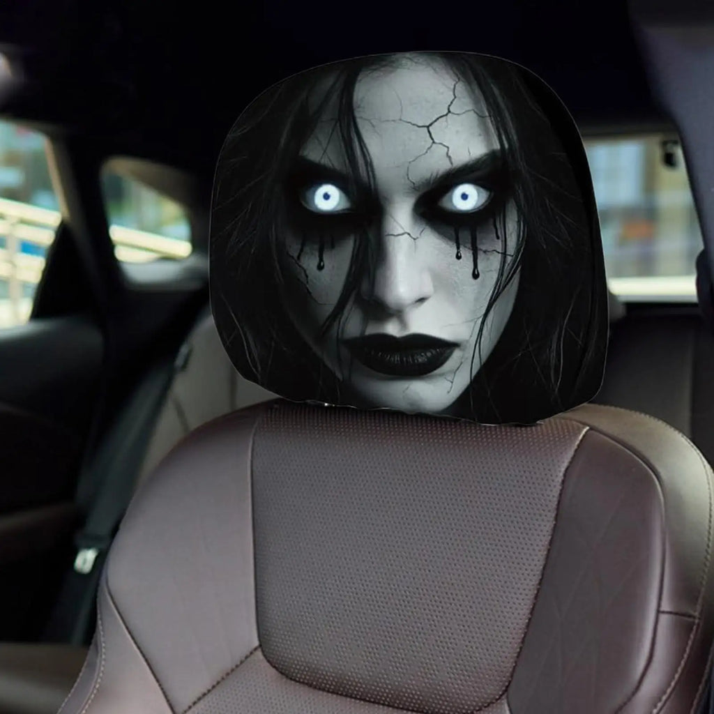 2pcs Halloween Ghost Car Headrest Covers – Spooky Seat Protectors Car Headrest Cover Nixie