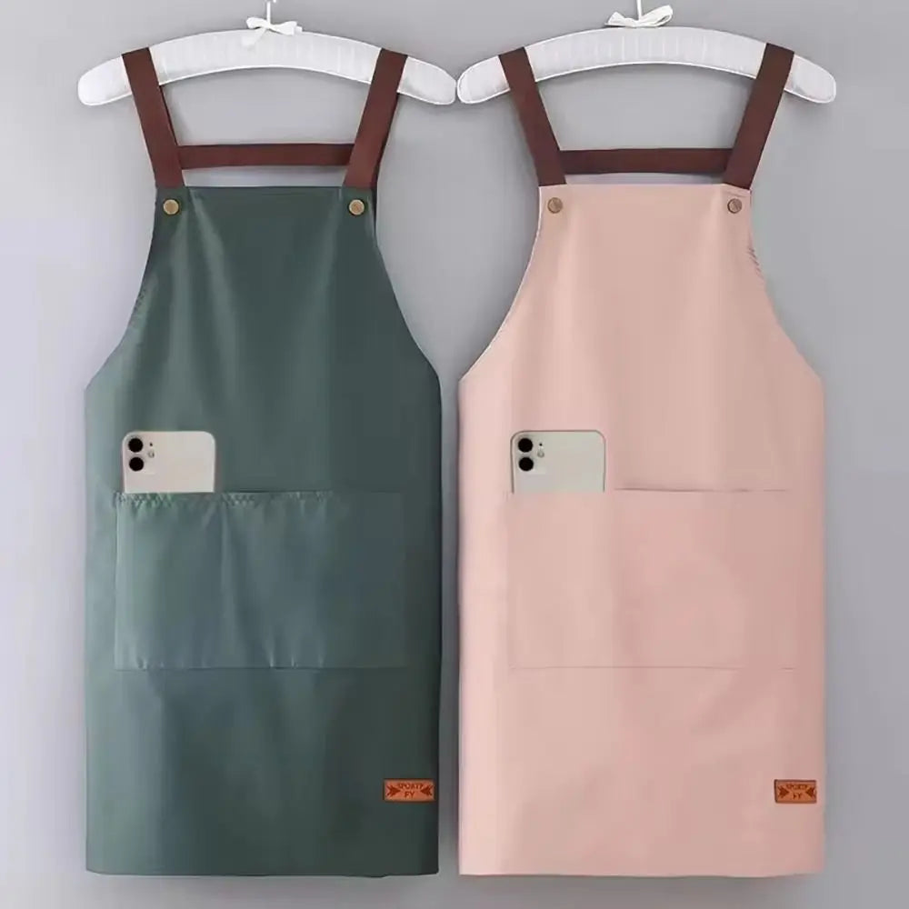 Waterproof Kitchen Apron with Pockets – Oil-Proof Unisex Kitchen Apron Nixie