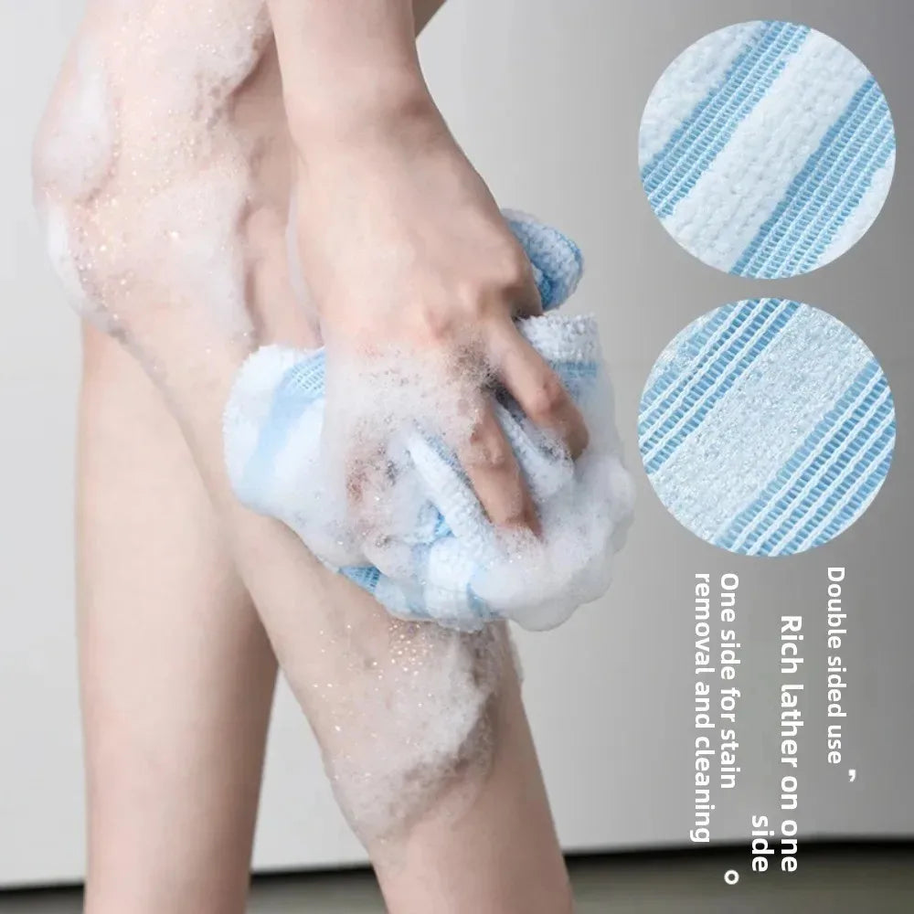 Extra Long Exfoliating Bath Scrubber Towel – Silver Ion
