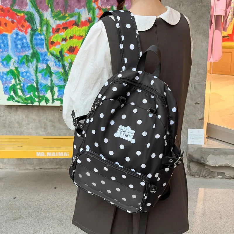 Korean Polka Dot Backpack for Girls | Large Capacity Nylon Bag Girls Backpack Nixie