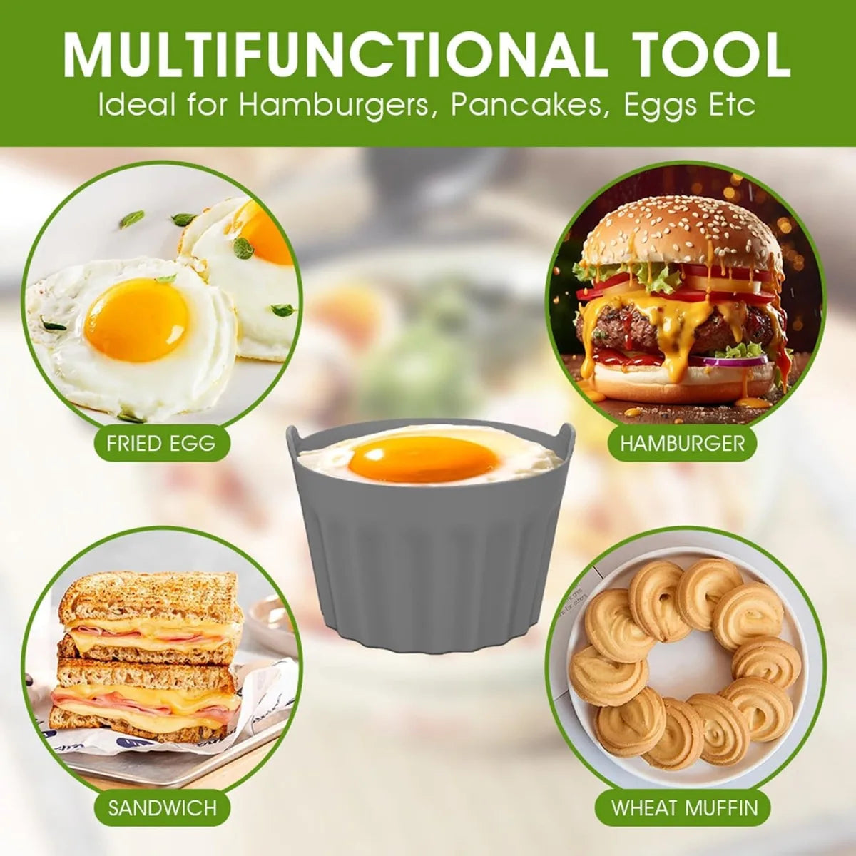 Silicone Baking Mold – Nonstick Muffin & Egg Tart Tray Air Fryer Silicone Baking Mold Nixie