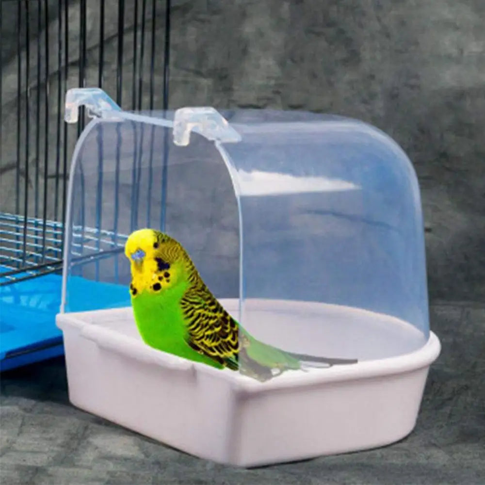 Transparent Hanging Bird Bath Tub for Parrots & Small Birds