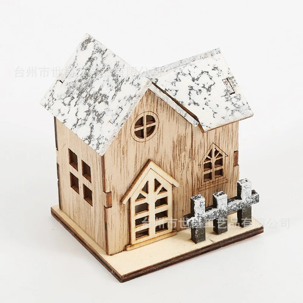 LED Wooden Christmas Cabin Decoration | Warm Glow Holiday Decor Christmas Cabin Decor Nixie D