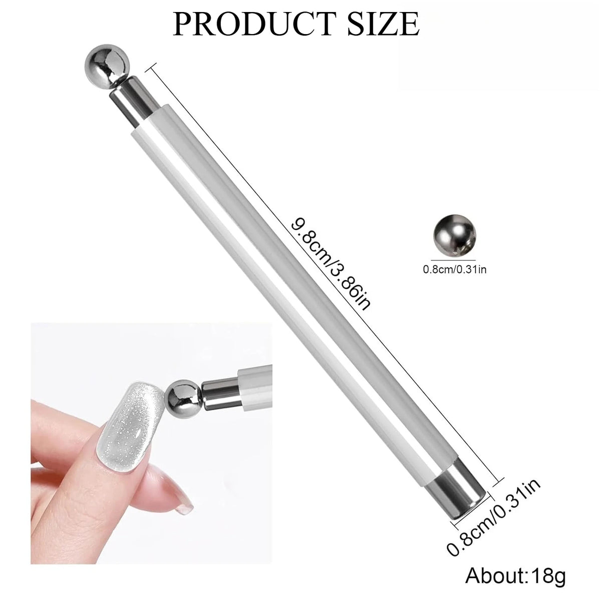Cat Eye Magnet Set 2-in-1 Wand & Sphere Nail Art Tool | Nixie Nail Art Magnet Nixie