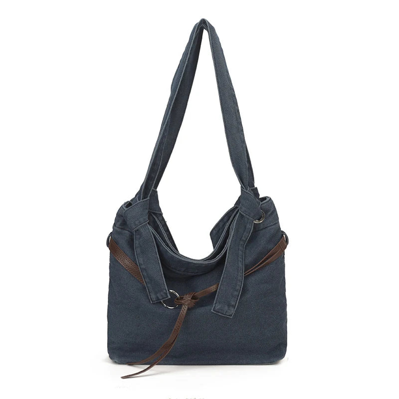 Korean-Style Denim Shoulder Bag – Large Capacity Women's Tote Denim Shoulder Bag Nixie