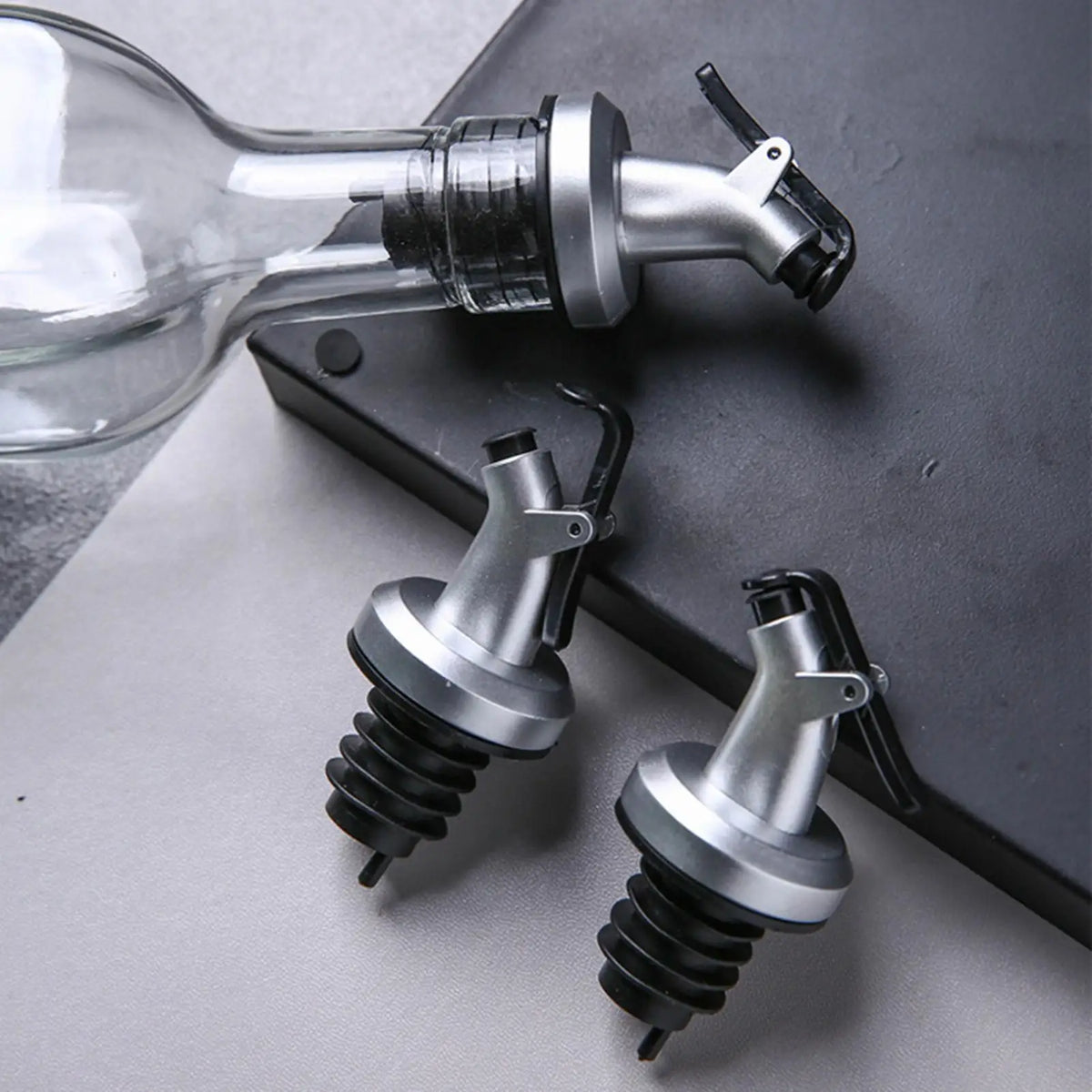 Olive Oil Pourer Spout – Press-Type Bottle Dispenser Cap Oil Pourer Spout Nixie