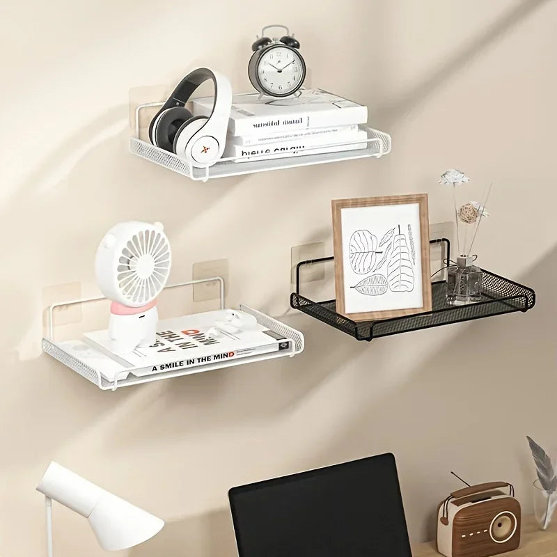 No-Drill Stainless Steel Wall-Mounted Router & WiFi Shelf Wall Storage Shelf Nixie