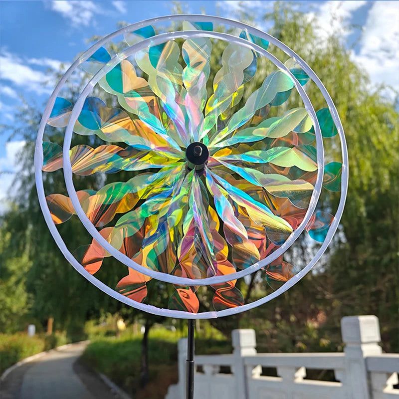 Reflective Sunflower Windmill – Bird-Deterrent Garden Decor, 6 Colors Garden Wind Spinner Nixie