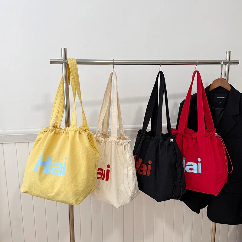 Japanese Minimalist Drawstring Crossbody Tote Bag for Women Crossbody Tote Bag Nixie