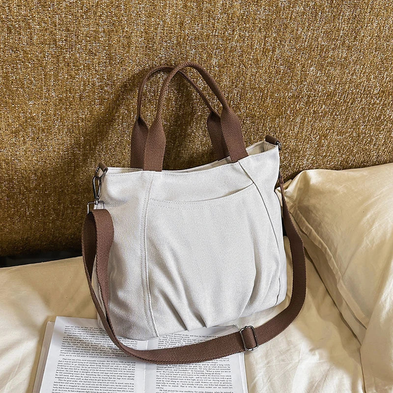 Women's Canvas Crossbody Tote Bag | Adjustable Strap Canvas Crossbody Bag Nixie
