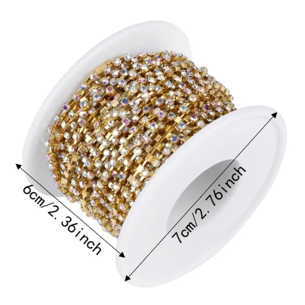 SS16 4mm Crystal Rhinestone Cup Chain Trim 10 Yards DIY Rhinestone Chain Trim Nixie