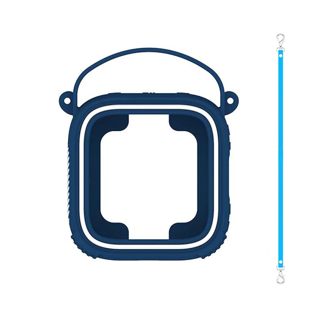 Silicone Case & Lanyard for Anker Soundcore Boom Go 3i Speaker Protective Case Nixie Dark Blue
