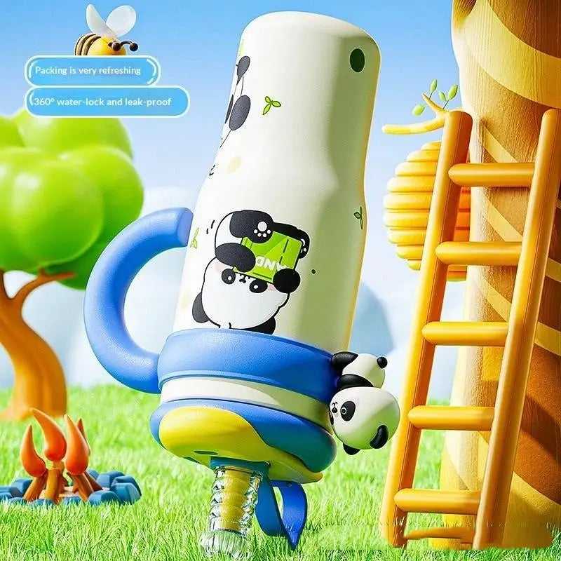 1250ml Cartoon Insulated Tumbler with Straw & Handle Insulated Tumbler Nixie
