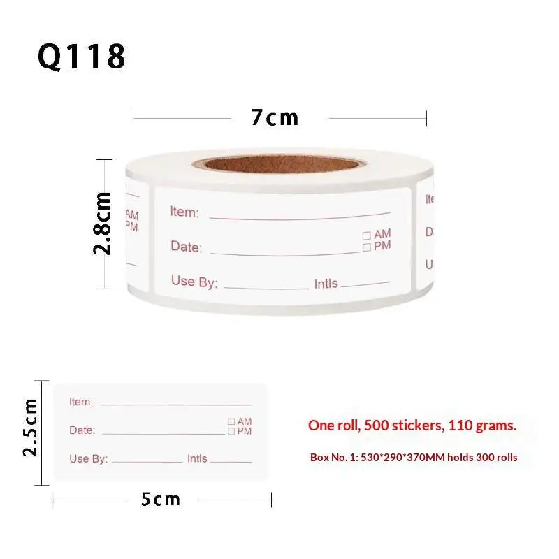500Pcs Food Grade Self-Adhesive Date Labels for Fridge & Freezer Food Storage Labels Nixie