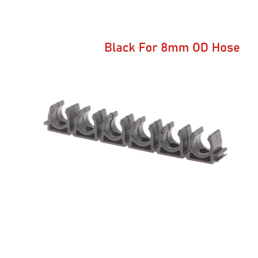 6-Way Nylon Pipe Clamp | 4mm–20mm Air & Water Hose Holder Pipe Clamp Holder Nixie Black 8mm OD Hose