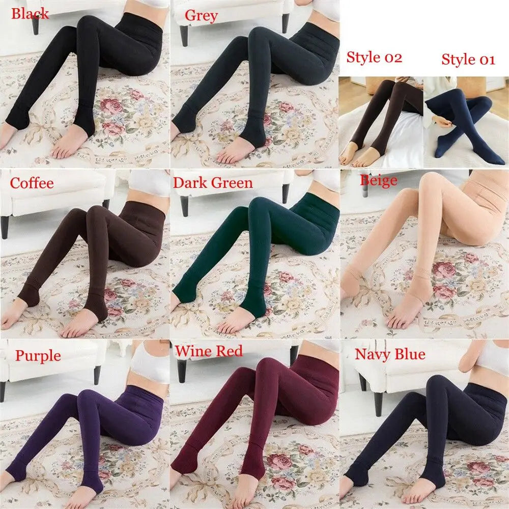 Women's Fleece Lined Thermal Leggings – Slim Winter Tights Thermal Leggings Nixie