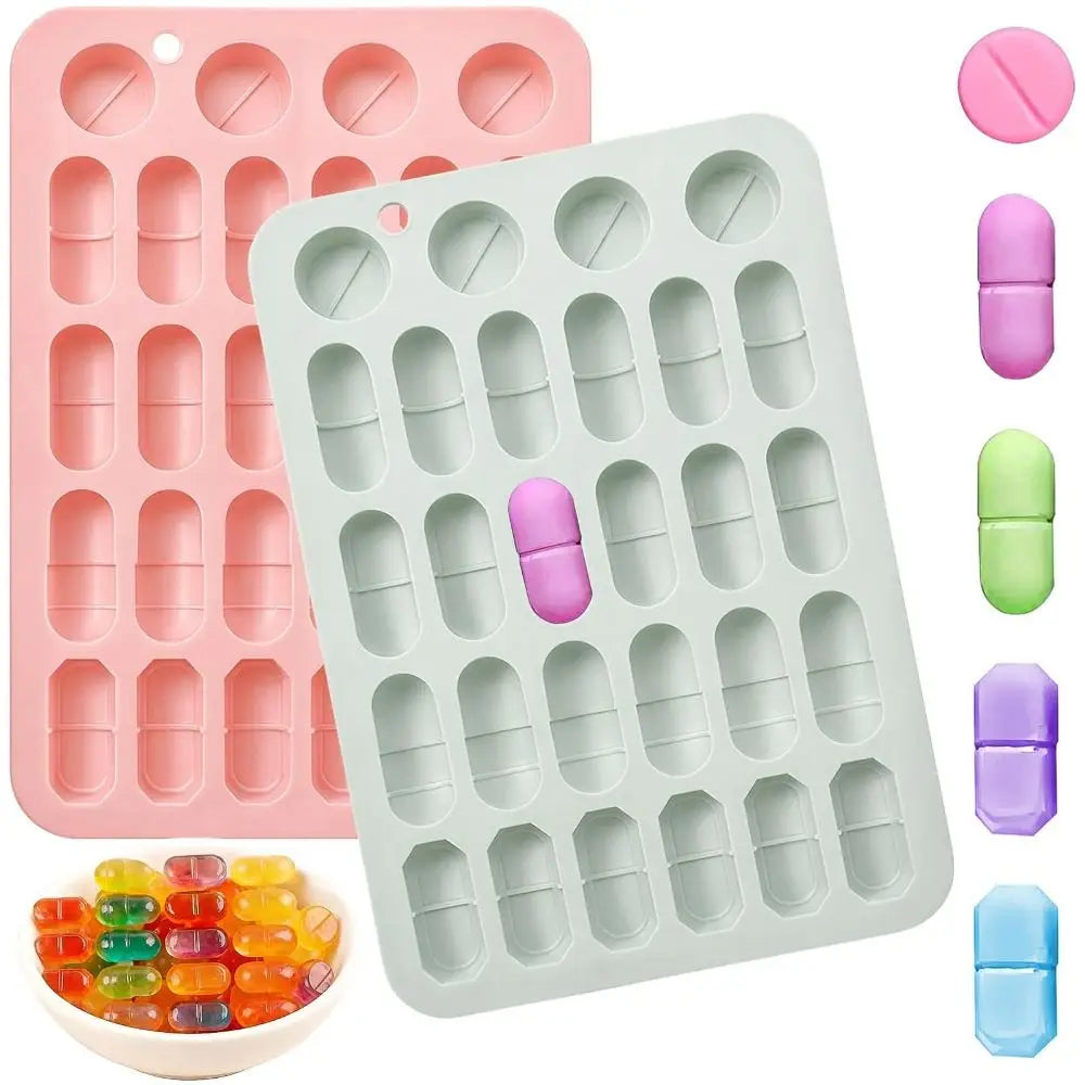 Silicone Capsule Mold 28-Cavity – Candy, Gummy & Chocolate Tray Silicone Baking Mold Nixie