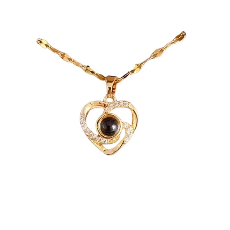 Women's Projection Pendant Necklace – "I Love You" Clavicle Chain Pendant Necklace Nixie