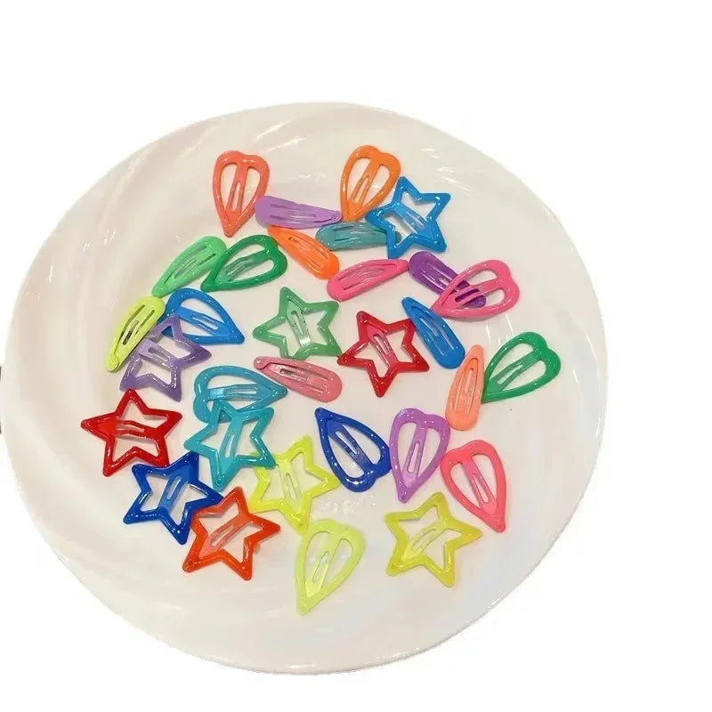 50pcs Glow in the Dark Star & Heart Hair Clips for Girls Girls Hair Clips Nixie