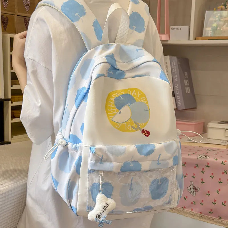 Nixie Korean Cute Printed Backpack – Lightweight Girls School Bag