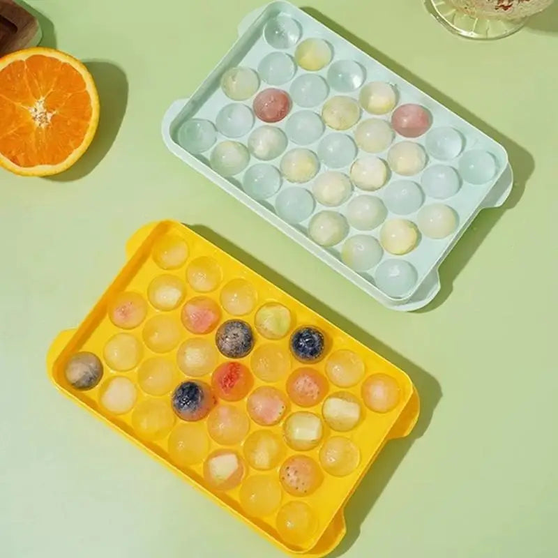 BPA-Free Round Ice Ball Maker Mold 3-Pc Set with Dust-Proof Lid Ice Ball Mold Nixie