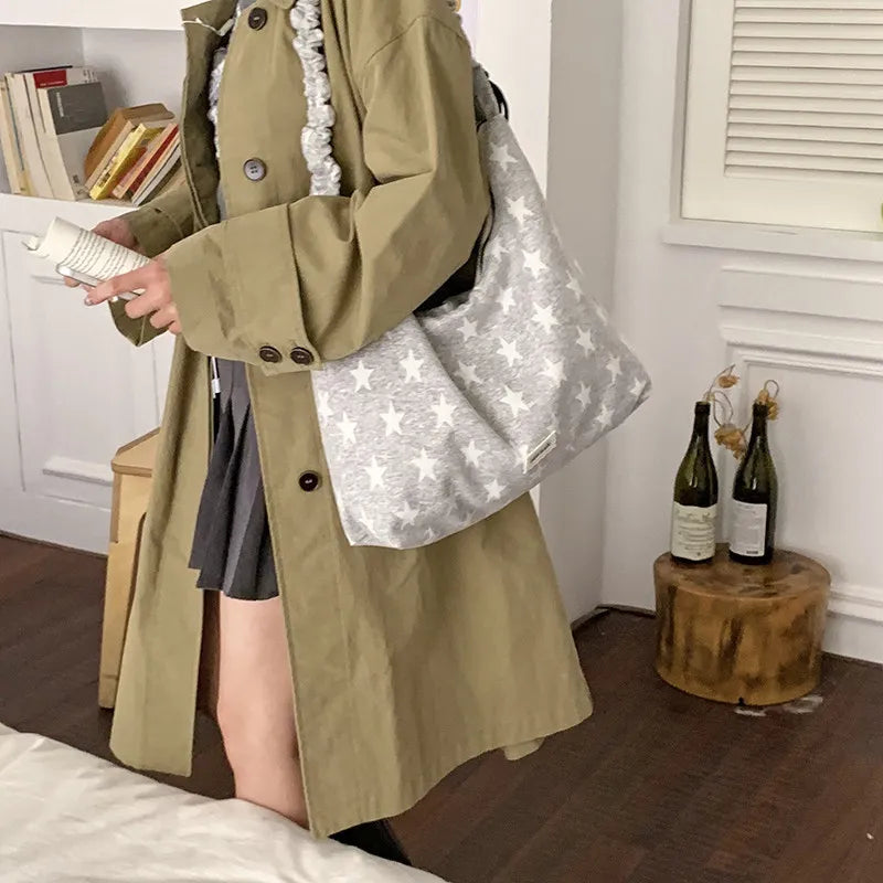 Japanese Retro Polka Dot Tote Bag – Large Shoulder Handbag Tote Shoulder Bag Nixie