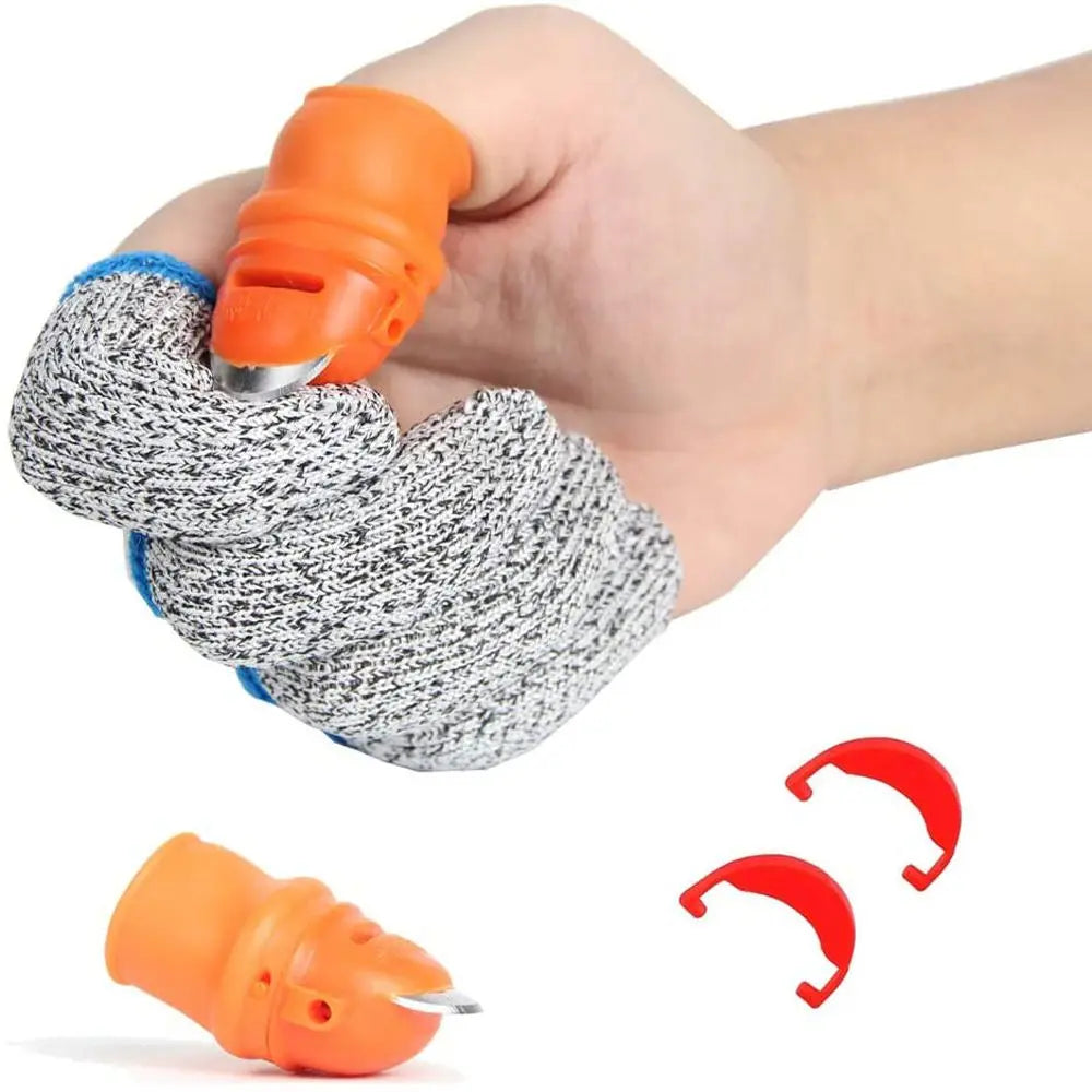 Thumb Cutter & Cut-Resistant Finger Sleeve Bean Picker Set
