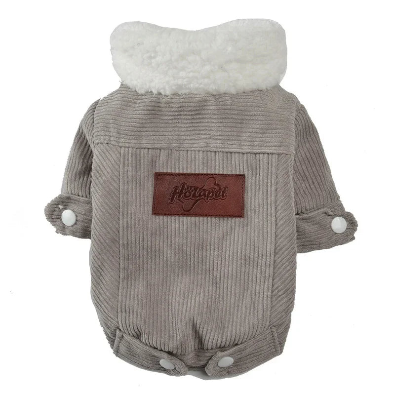 Fleece Warm Dog Jacket Coat for Small & Medium Dogs & Cats Pet Dog Jacket Nixie GRAY S