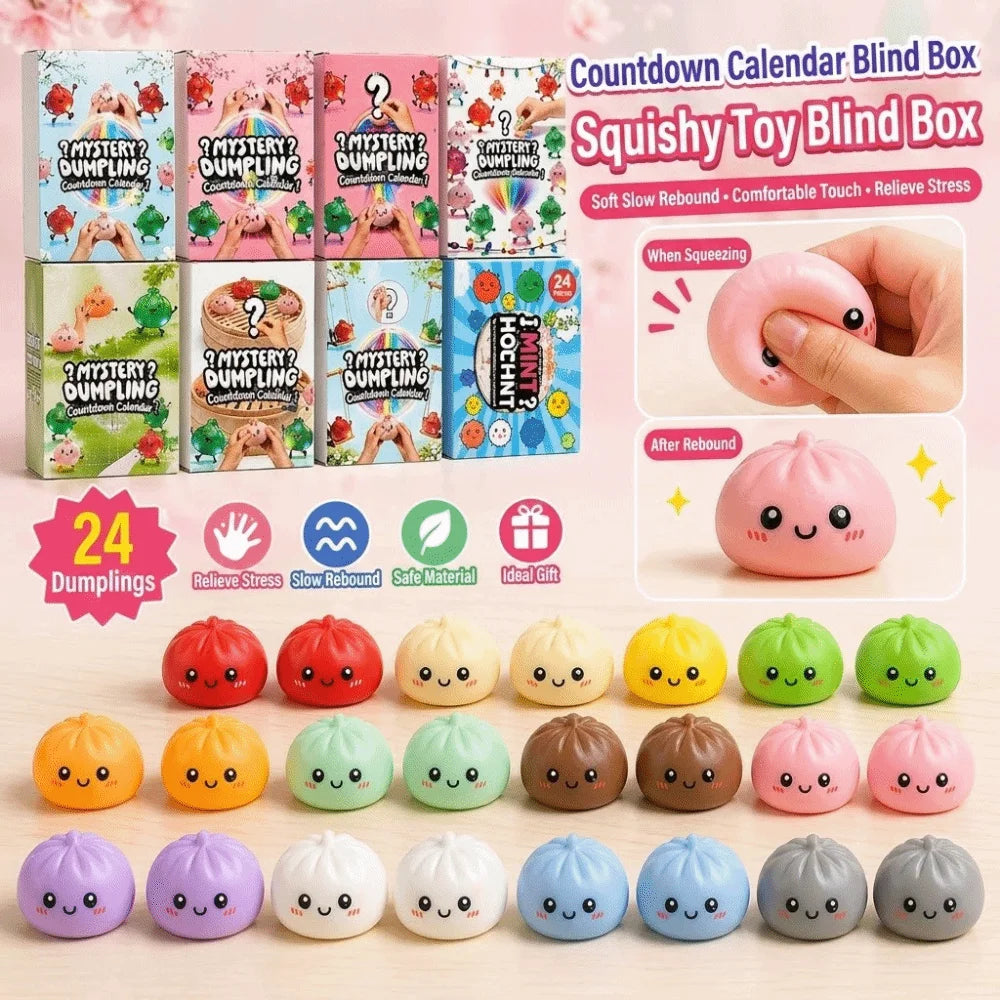 Mystery Dumpling Advent Calendar – 24-Day Fidget Squeeze Toy Fidget Advent Calendar Nixie