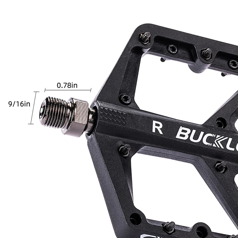 BUCKLOS Ultralight Nylon MTB Flat Pedals DU Bearing 9/16" Bicycle Flat Pedals Nixie