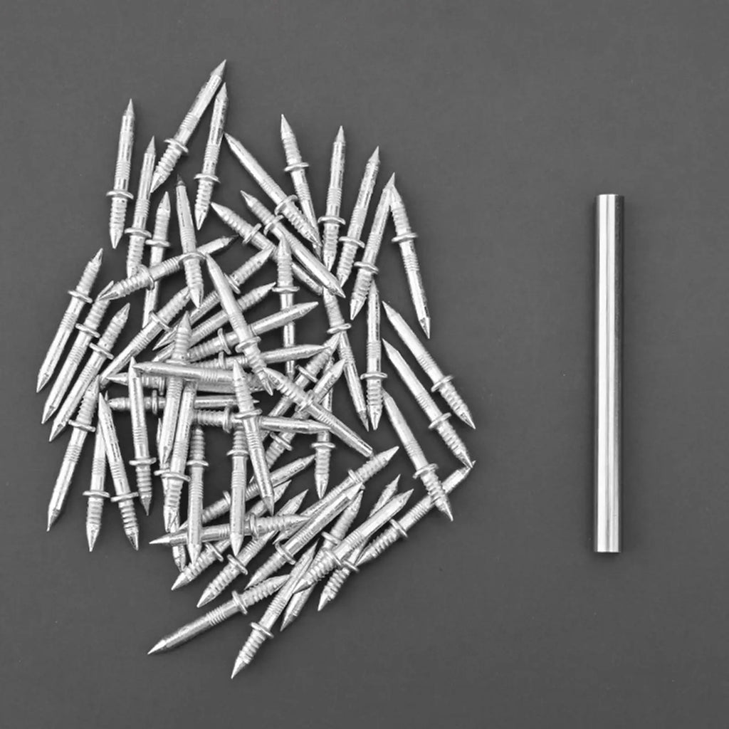 100Pcs Double-Head Skirting Nails with Sleeve – Rust-Proof Steel