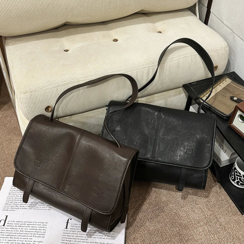 PU Leather Messenger Bag – Waterproof Vintage Crossbody Shoulder Bag Leather Messenger Bag Nixie