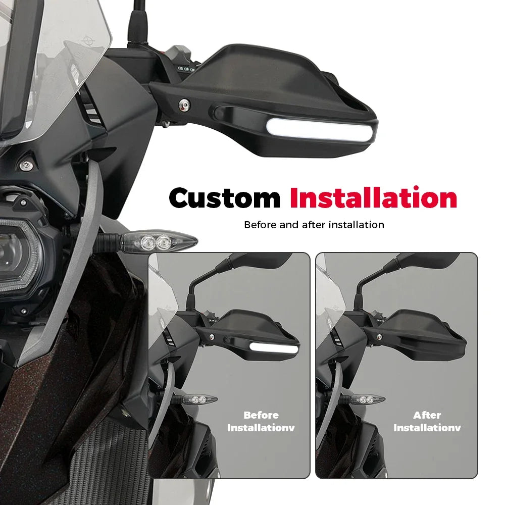 KEMIMOTO BMW R1200GS R1250GS F850GS Handguards LED Turn Signals Motorcycle Handguards Nixie