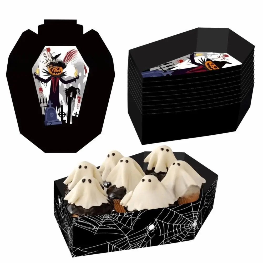 Halloween Paper Cookie Gift Boxes & Food Trays – 12 Pcs Holiday Gift Box Nixie
