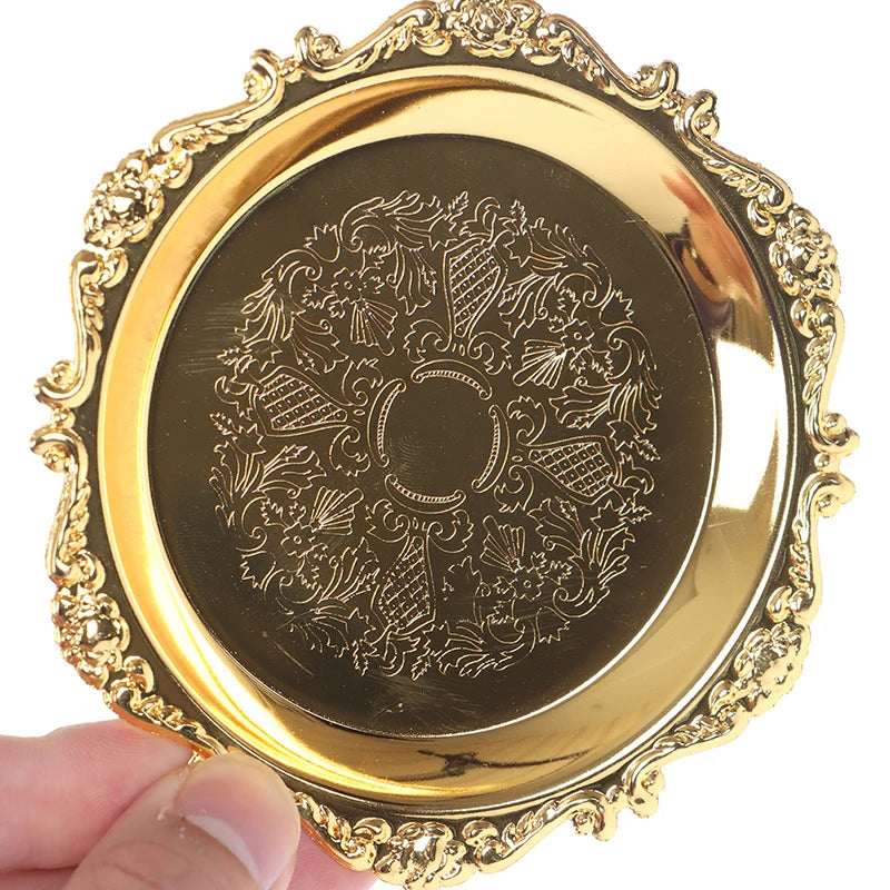 Silver & Gold Glossy Metal Tray – Decorative Plate for Party Decorative Serving Tray Nixie