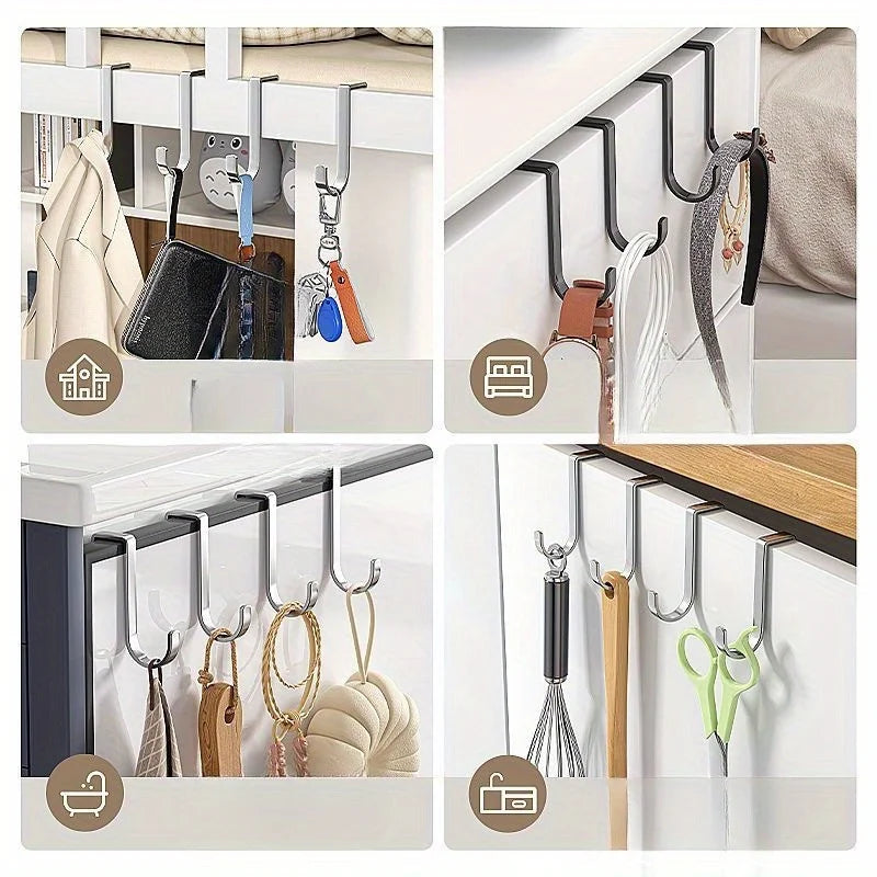Stainless Steel Double S-Hook | No-Drill Kitchen & Bath Hanger Storage Hook Nixie