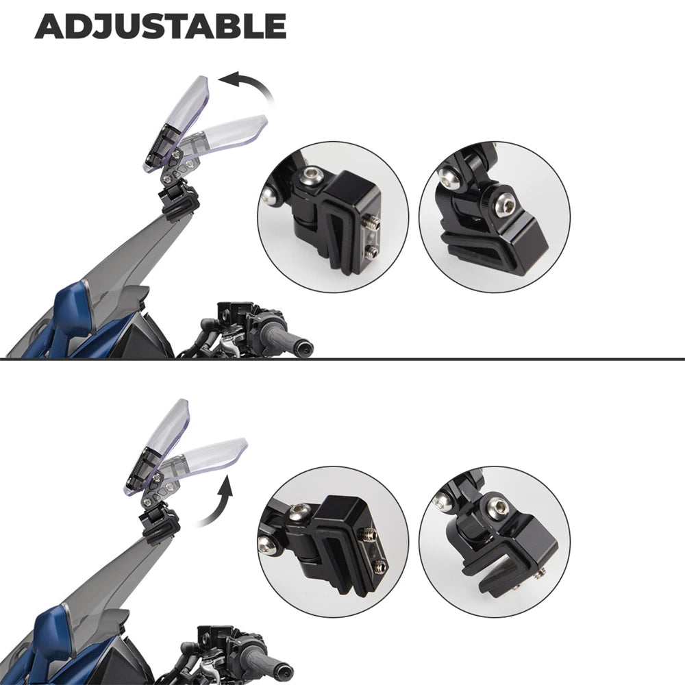 KEMIMOTO Motorcycle Windshield Extension Adjustable Spoiler Clip Windshield Extension Nixie